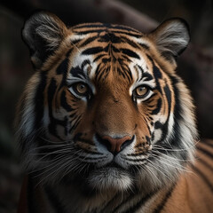 Fototapeta premium Tiger face close up ciematic
