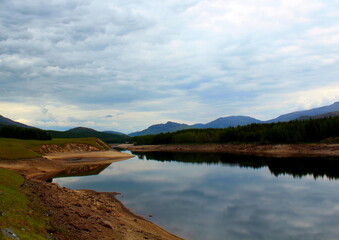 lake and mountains