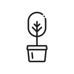 Plant vector linear icon. Houseplant flat sign design. Seedling nature plant symbol isolated pictogram. Plant UX UI icon symbol outline sign 