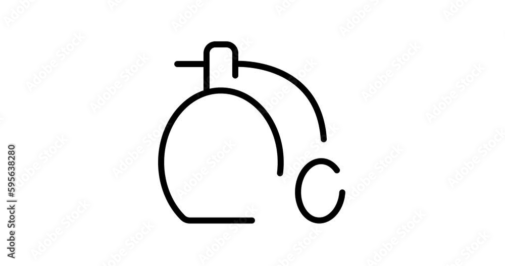Poster cologne animated outline icon on white background. cologne 4k video animation for web, mobile and ui