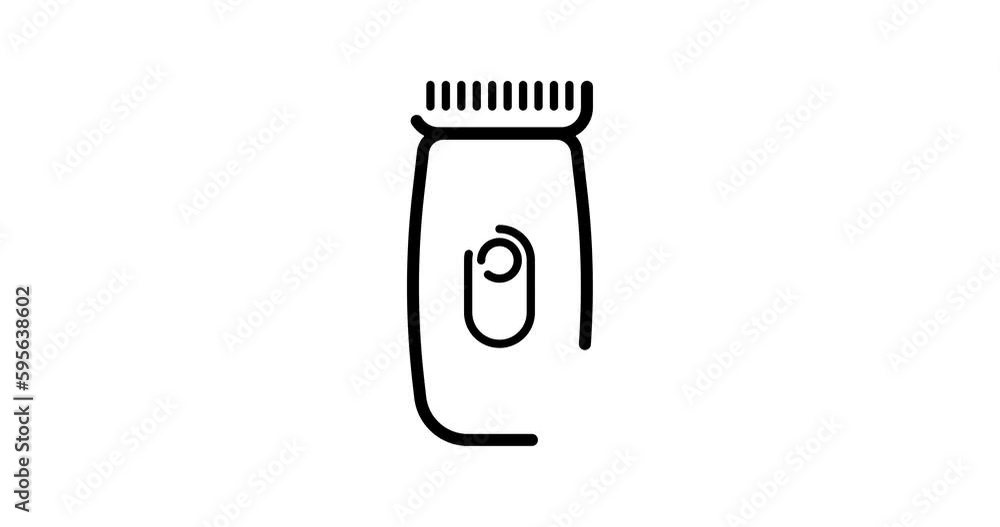 Poster clipper animated outline icon on white background. clipper 4k video animation for web, mobile and ui