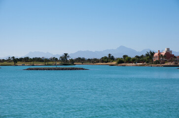 Golf club and fields in El Gouna, Red Sea, Egypt, Africa