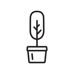 Plant vector linear icon. Houseplant flat sign design. Seedling nature plant symbol isolated pictogram. Plant UX UI icon symbol outline sign 