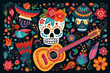 Beautiful vector illustration with design for Mexican holiday 5 may Cinco De Mayo