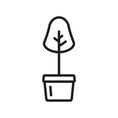 Plant vector linear icon. Houseplant flat sign design. Seedling nature plant symbol isolated pictogram. Plant UX UI icon symbol outline sign 