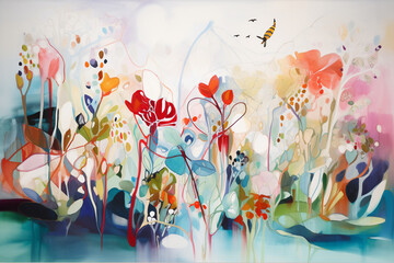 abstract background with flowers