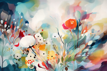 abstract background with flowers