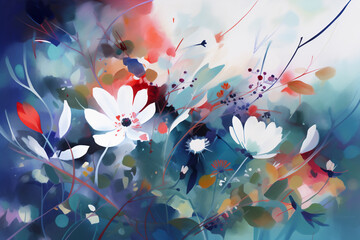 abstract background with flowers