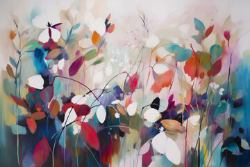 abstract background with flowers