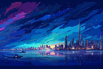 panorama of dubai city