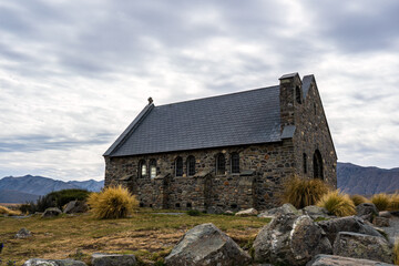 Fototapeta na wymiar The Church of the Good Shepherd - Lake Tekapo New Zealand