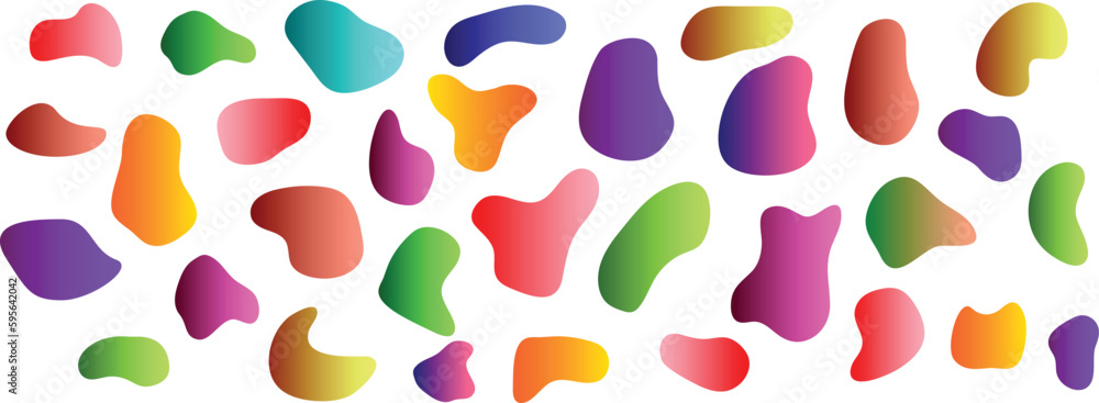 Poster Abstract liquid shape elements, fluid dynamical gradient and gold frame vector design.