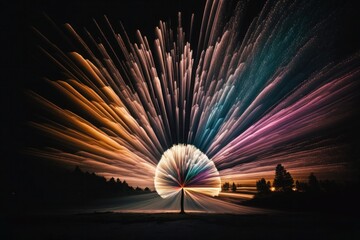 fireworks tree created with Generative AI technology