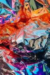 Chrome foil flat plastic background, Generative AI