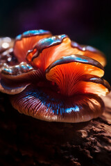 potato close-up of glossy sparkly Ganoderma mushroom magical , Generative AI