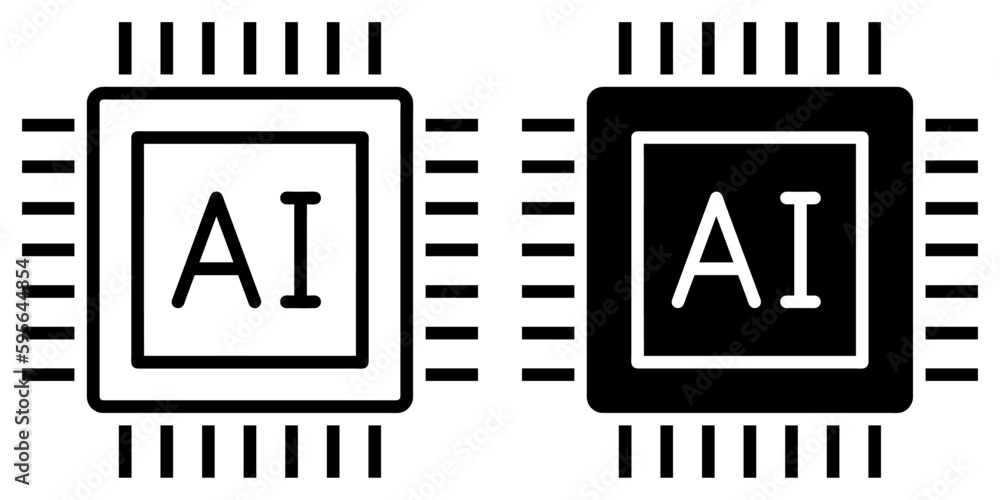 Poster ofvs363 outlinefilledvectorsign ofvs - ai vector icon . artificial intelligence sign . digital techn