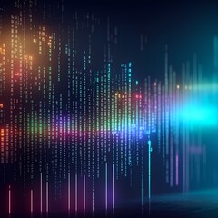 digital background binary finance language neon colors
