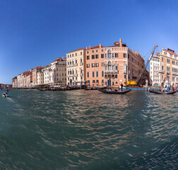 Old medieval Venetian houses along the Grand Canal.
