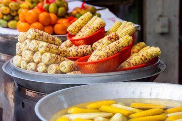 Sweet corn sell in the street market