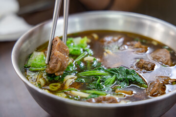 Taiwan braised beef noodle soup