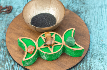 Energy healing, spiritual practice, astrology concept. Wicca magic of new world, alternative...