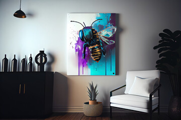 Beautiful bee in purple til tones
