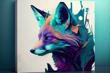 Beautiful fox in purple til tones
