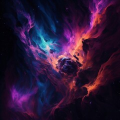 Fototapeta premium Nebula and galaxies in space. Abstract cosmos background. 