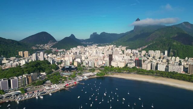 Aerial View of Rio de Janeiro City With Mountains and Guanabara Bay
