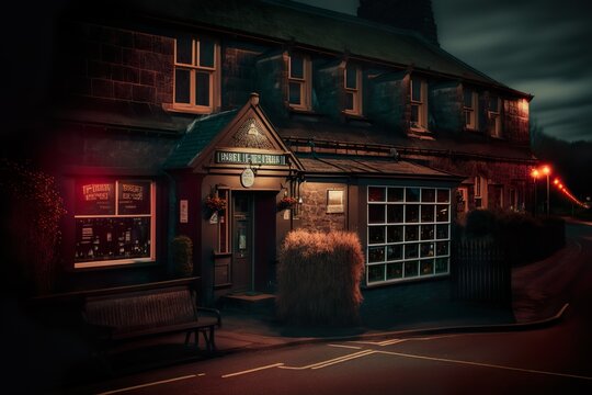 Scottish Pub at Night
