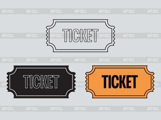 Ticket SVG, Ticket Clipart, Ticket Silhouette, Train Ticket SVG, cut file for Clipart & silhouette, Movie Ticket SVG