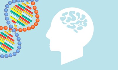 DNA structure and Brain image, health concept