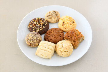 Turkish homemade sweet and savory cookies .Tatli tuzlu kurabiye. Kuru pasta