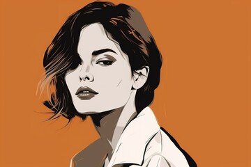 modern woman portrait illustration