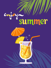 Retro summer party design poster. Night club event typography. Vector illustration.