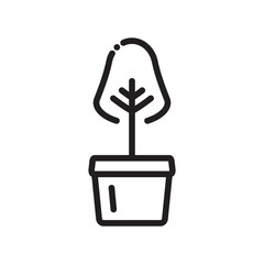 Plant vector linear icon. Houseplant flat sign design. Seedling nature plant symbol isolated pictogram. Plant UX UI icon symbol outline sign 