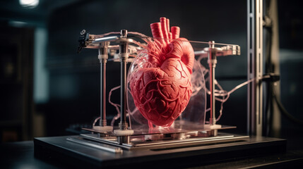Fototapeta na wymiar 3D Printed Human Heart