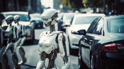 Fototapeta premium Robot in a city