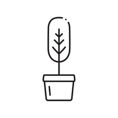 Plant vector linear icon. Houseplant flat sign design. Seedling nature plant symbol isolated pictogram. Plant UX UI icon symbol outline sign 