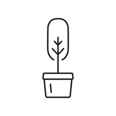 Plant vector linear icon. Houseplant flat sign design. Seedling nature plant symbol isolated pictogram. Plant UX UI icon symbol outline sign 