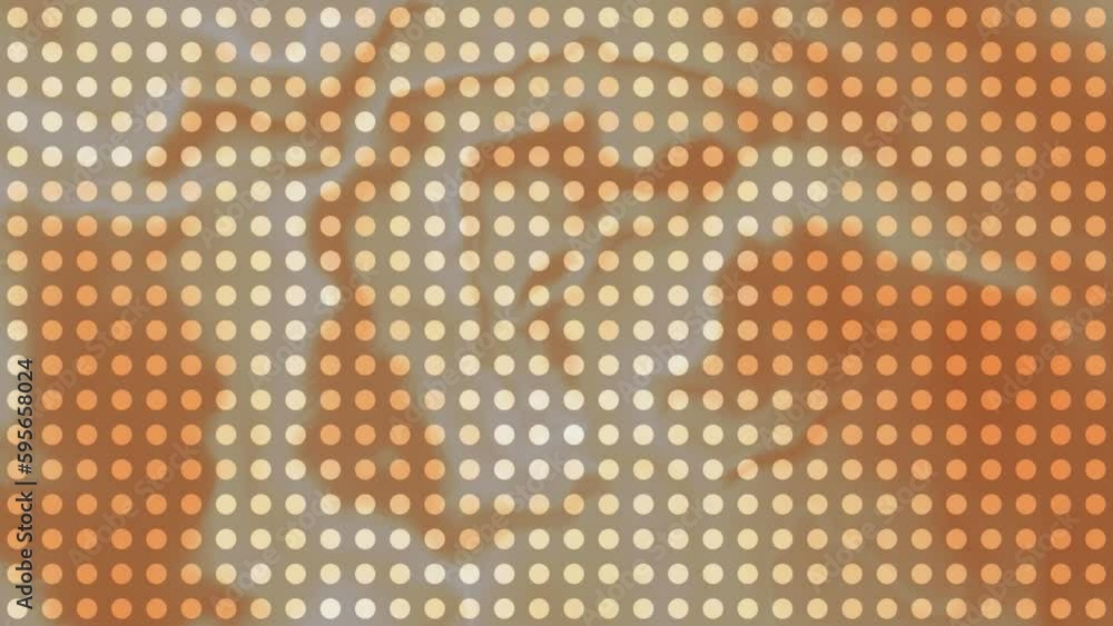 Poster background with bright blurred spots and dots. motion. background animation with dots and retro comi