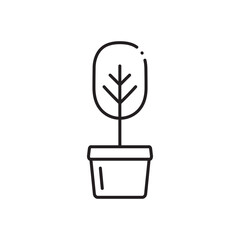Plant vector linear icon. Houseplant flat sign design. Seedling nature plant symbol isolated pictogram. Plant UX UI icon symbol outline sign 