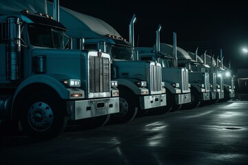 Trucks colored in white. Generative AI