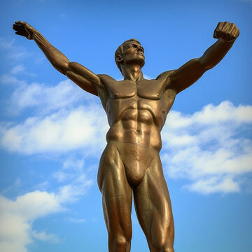 Statue Mann mit Muskeln