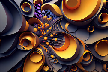 Abstract color 3D backround. AI generative, illustration.