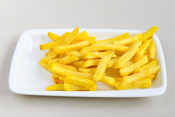 French fries Snack food crispy potato . Fast food or  snacks concept. Patates cips.