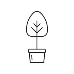 Plant vector linear icon. Houseplant flat sign design. Seedling nature plant symbol isolated pictogram. Plant UX UI icon symbol outline sign 
