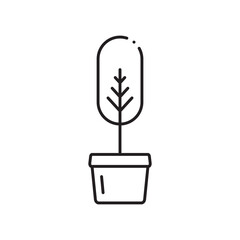 Plant vector linear icon. Houseplant flat sign design. Seedling nature plant symbol isolated pictogram. Plant UX UI icon symbol outline sign 