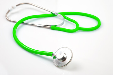 stethoscope on a white background. heart rate medical instrument