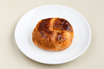Turkish style meat stuffed filo dough borek served kol boregi. Cheese and minced pie are sliced on a marble background. Turkish name: Kol Boregi, ispanakli, kiymali, Su Boregi